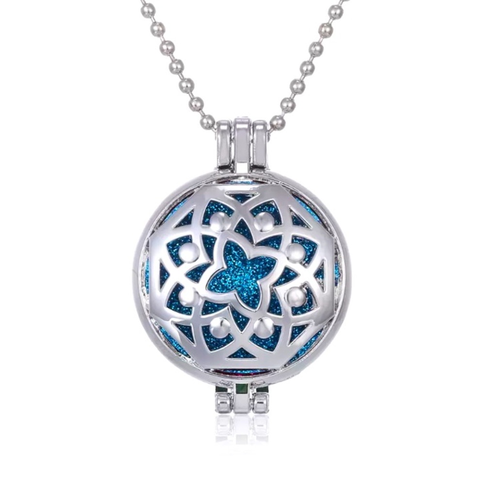Zinc Alloy Mandala Vintage Aromatherapy Diffuser Pendant Locket  Necklace